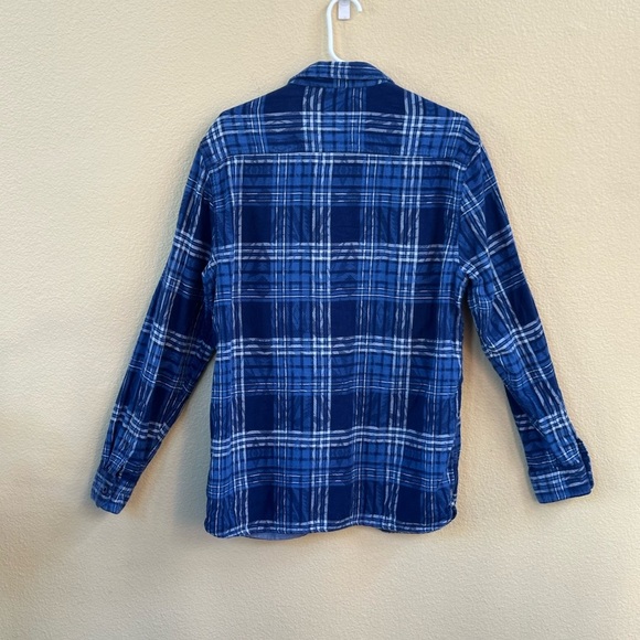 Zara Men’s Blue/White Plaid Flannel Shirt With Interwoven Design Size Large EUC! - Picture 2 of 5